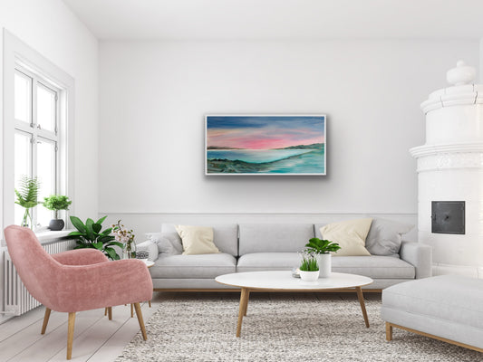 'Pink Skies' Art Canvas- original art size 100cm x 50cm