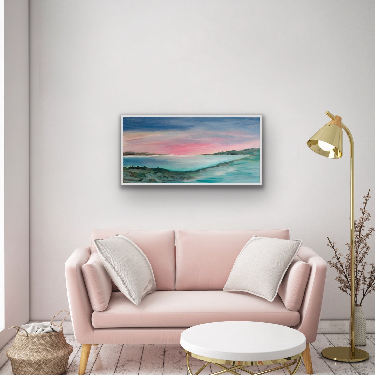 'Pink Skies' Art Canvas- original art size 100cm x 50cm