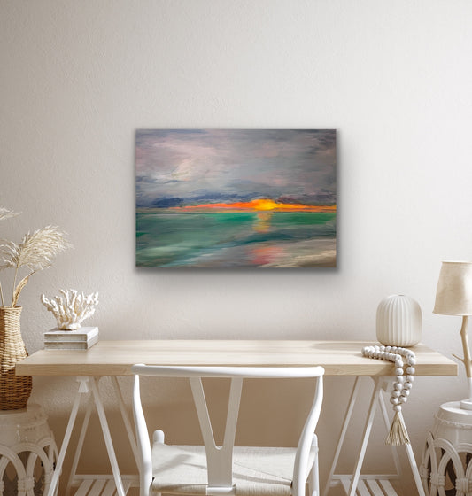 'Optimism' Art Canvas- original art size 84cm x 59cm.  Unframed.