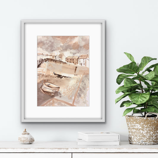 'Staithes' - original art on paper size 30cm x 40cm.  Unframed